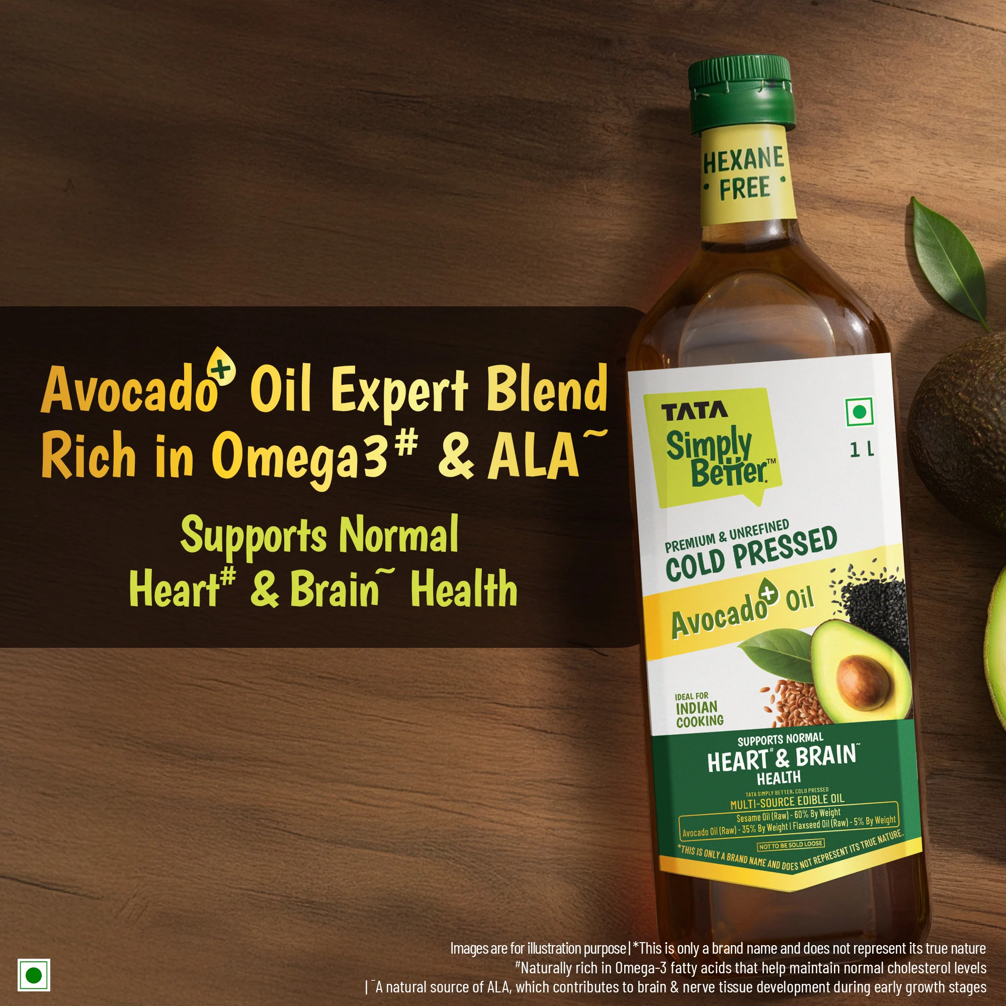 Tata Simply Better Cold Pressed Avocado+ Blended 1L ( Sesame + Avocado + Flax Seed) - Image 7