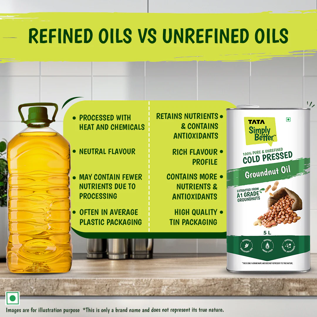 Tata Simply Better Groundnut (Peanut) Oil 5L | 100% Pure, Unrefined & Cold-pressed | Hexane-Free - Image 12