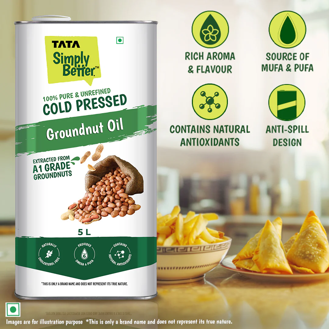 Tata Simply Better Groundnut (Peanut) Oil 5L | 100% Pure, Unrefined & Cold-pressed | Hexane-Free - Image 7