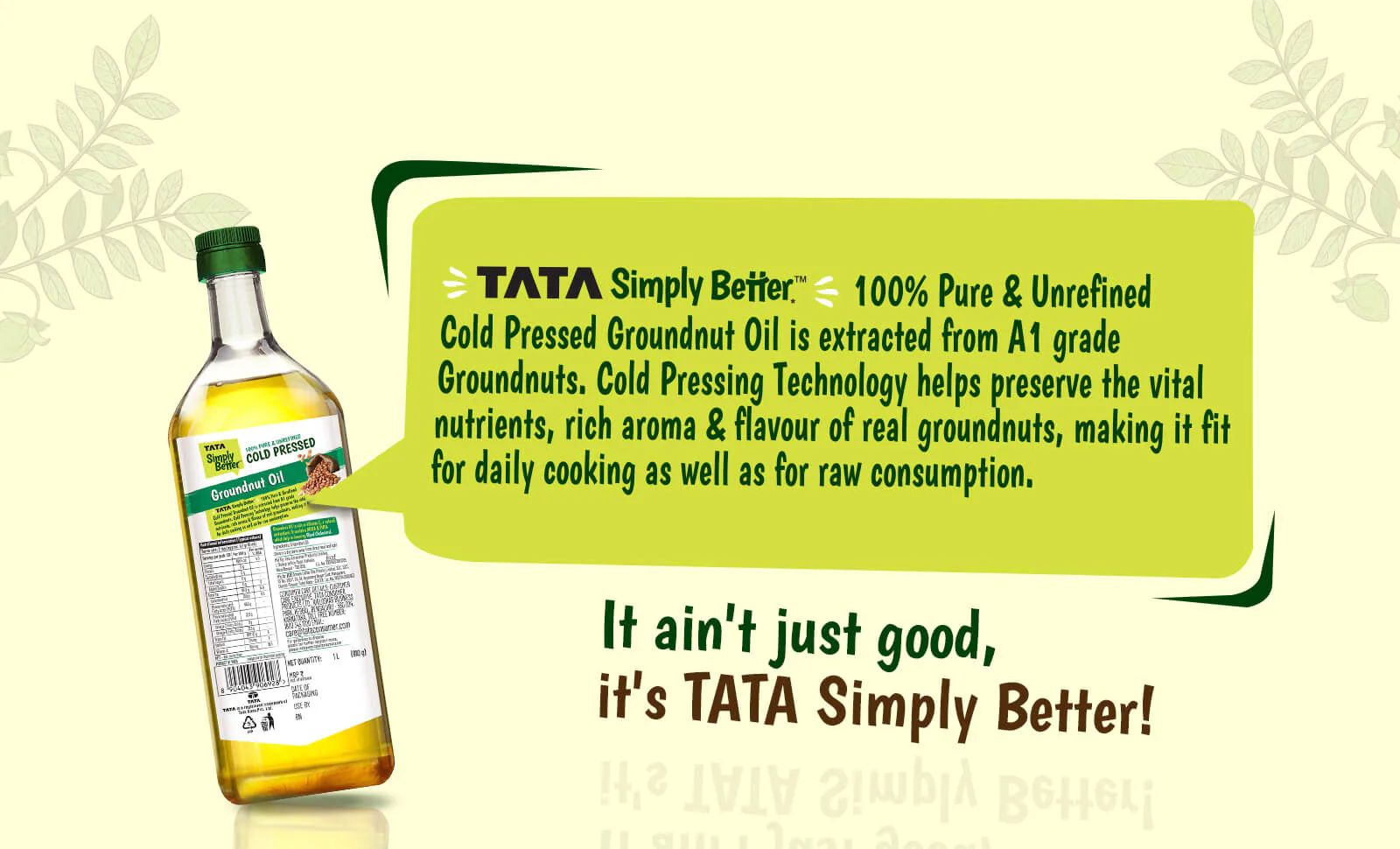 Tata Simply Better Groundnut (Peanut) Oil 1L | 100% Pure, Unrefined & Cold-pressed | Hexane-Free - Image 7
