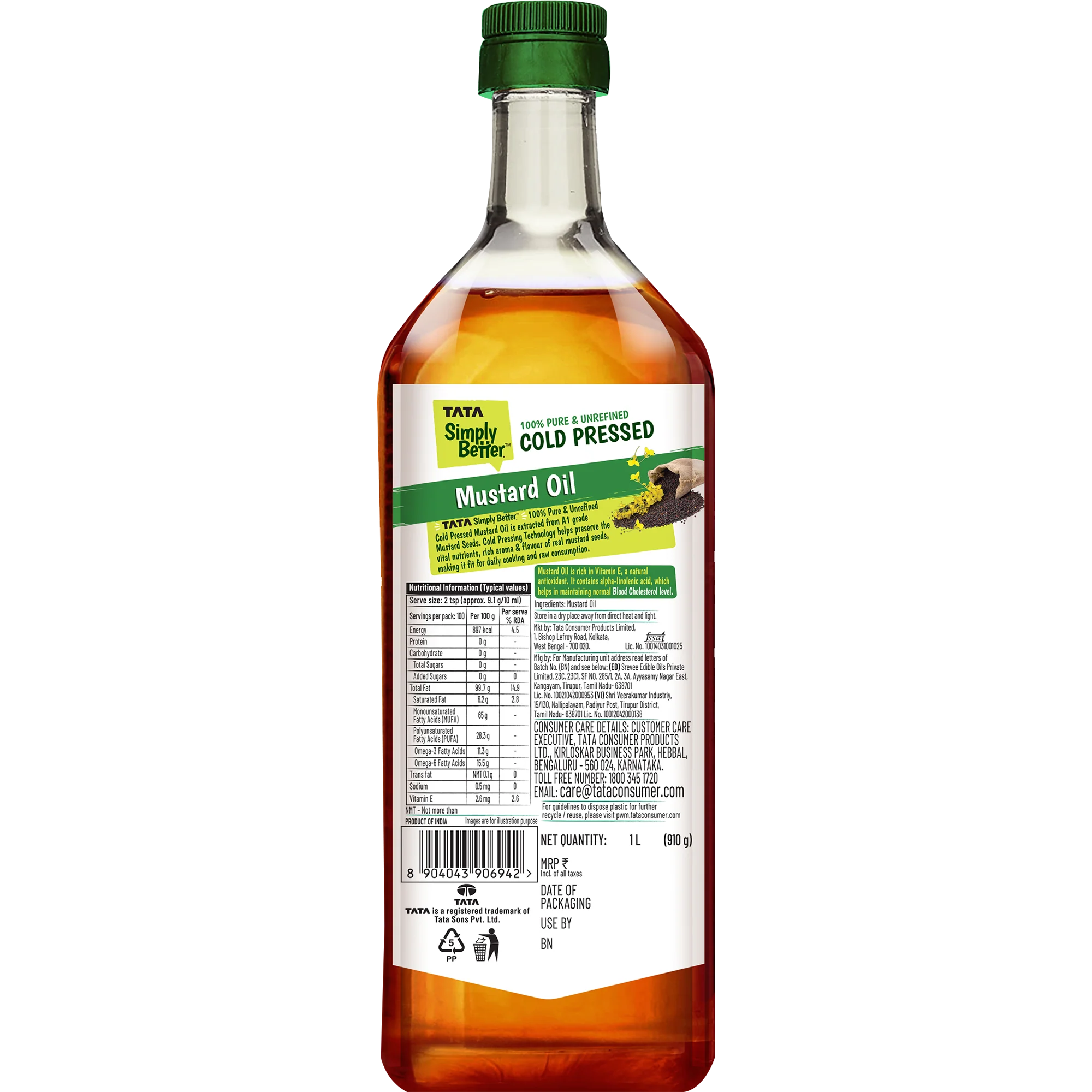 Tata Simply Better Mustard Oil 1L | 100% Pure, Unrefined & Cold-pressed | Hexane-Free - Image 13