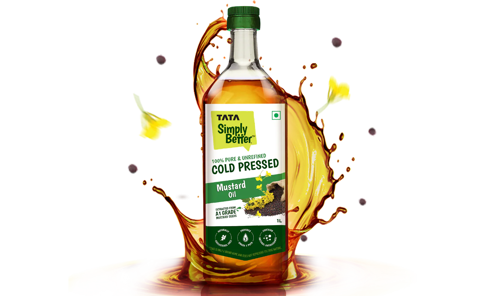 Tata Simply Better Mustard Oil 1L | 100% Pure, Unrefined & Cold-pressed | Hexane-Free - Image 3