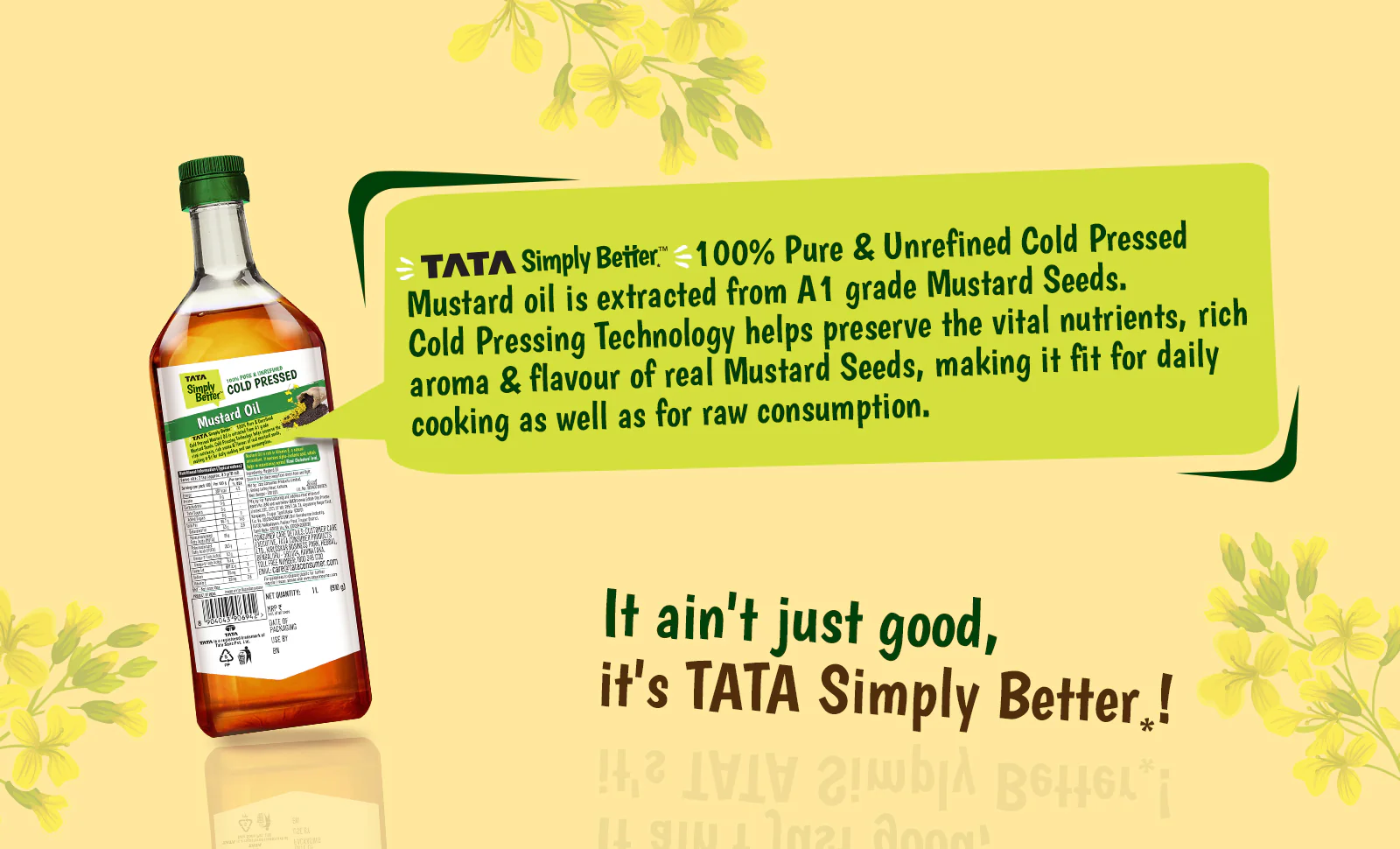 Tata Simply Better Mustard Oil 1L | 100% Pure, Unrefined & Cold-pressed | Hexane-Free - Image 7