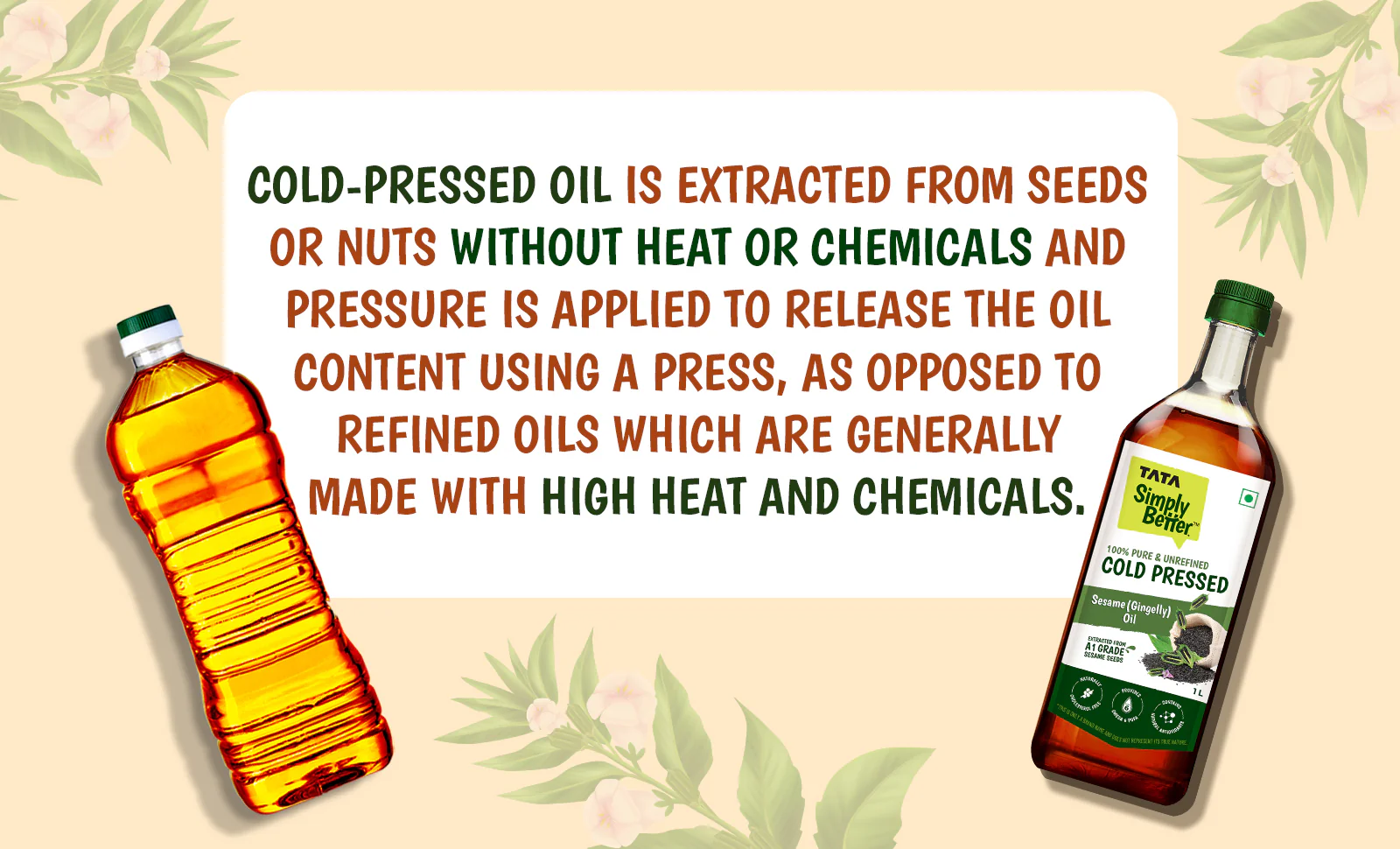 Tata Simply Better Sesame (Gingelly) Oil 1L | 100% Pure, Unrefined & Cold-pressed | Hexane-Free - Image 11