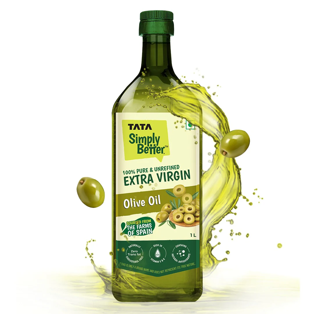 Tata Simply Better Extra Virgin Olive Oil 1L | 100% Pure, Unrefined & Cold-pressed | Hexane-Free - Image 3