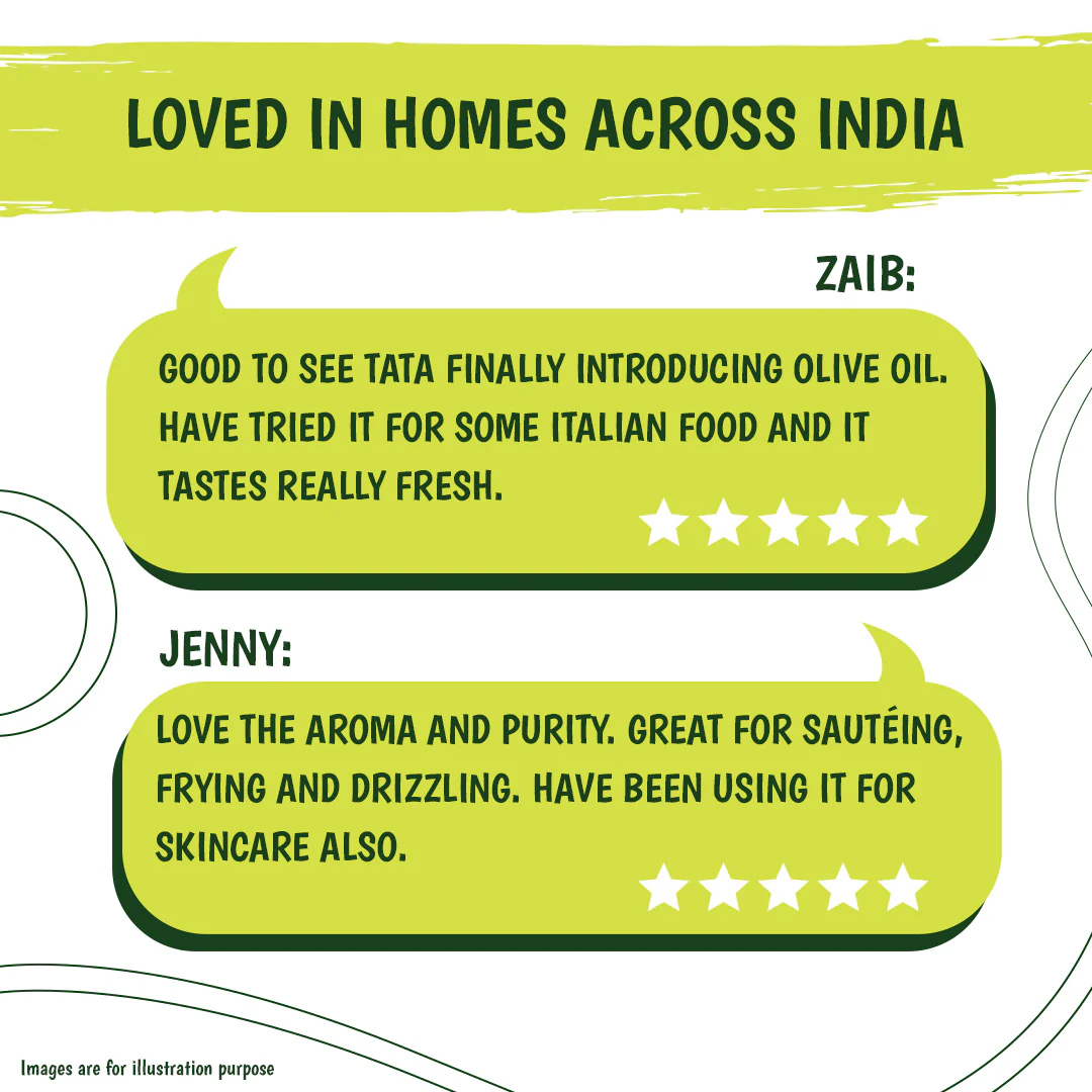 Tata Simply Better Extra Virgin Olive Oil 1L | 100% Pure, Unrefined & Cold-pressed | Hexane-Free - Image 9