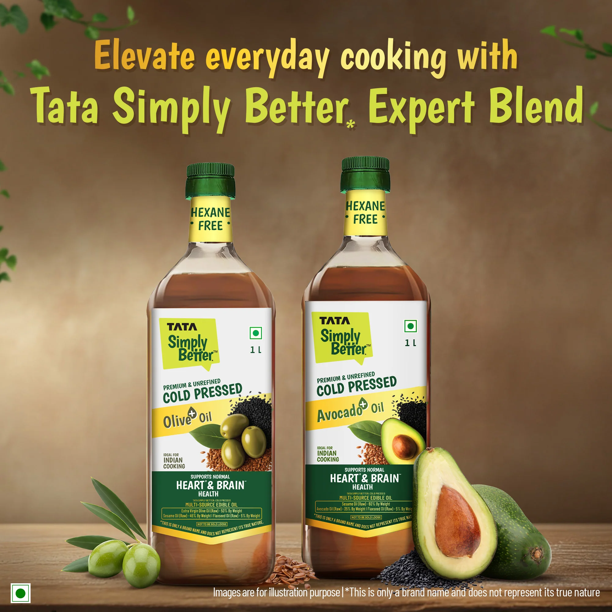 Tata Simply Better Cold Pressed Olive oil+ Blend 1L (Extra Virgin Olive + Sesame + Flax Seed) - Image 10