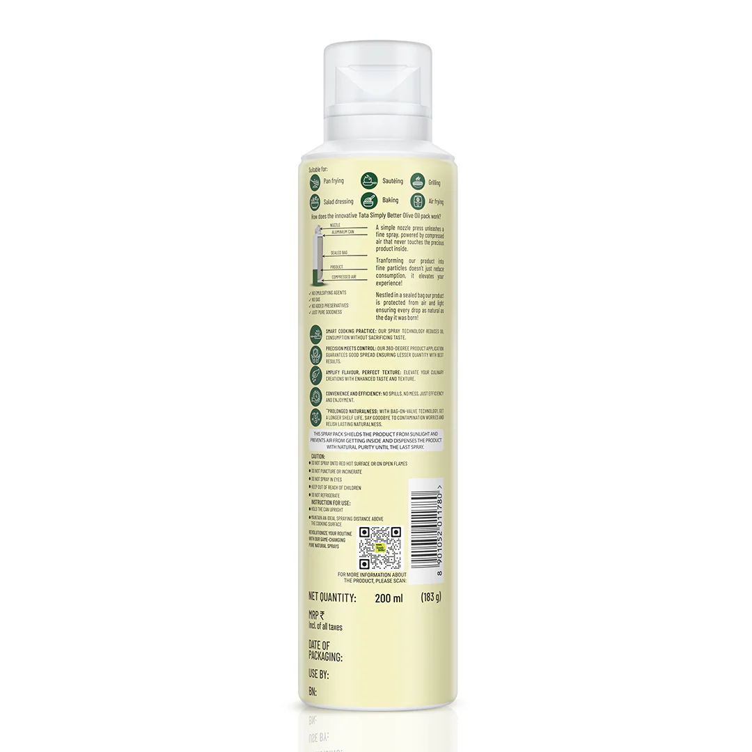 Tata Simply Better Extra Virgin Olive Oil Spray 200ml - Image 11