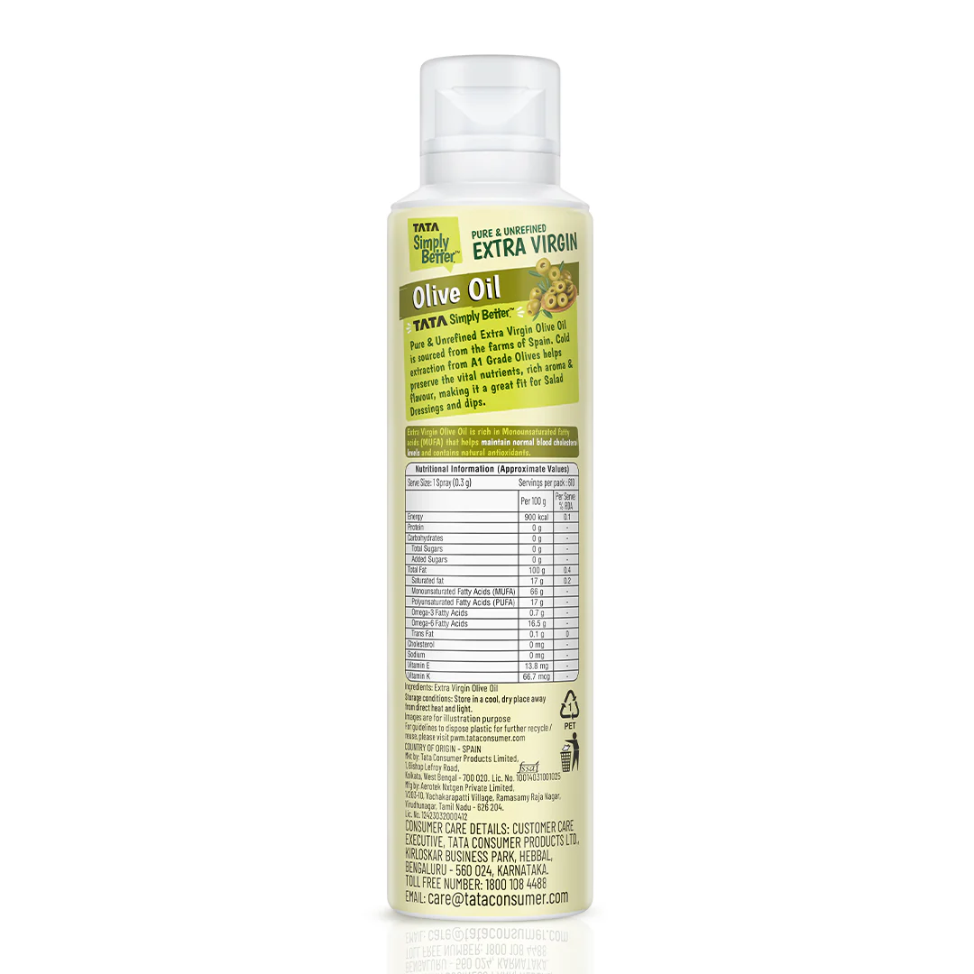 Tata Simply Better Extra Virgin Olive Oil Spray 200ml - Image 12