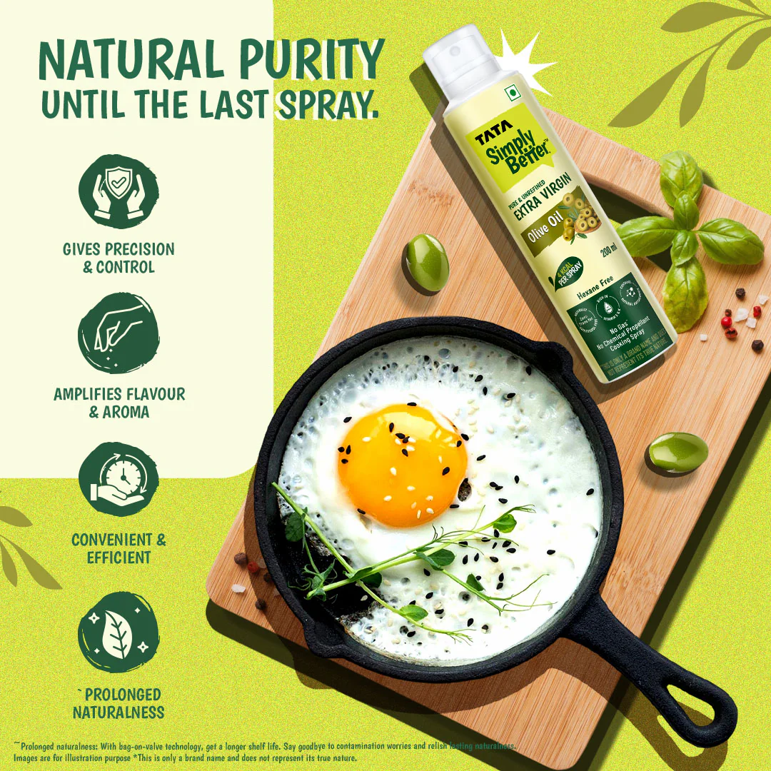 Tata Simply Better Extra Virgin Olive Oil Spray 200ml - Image 4