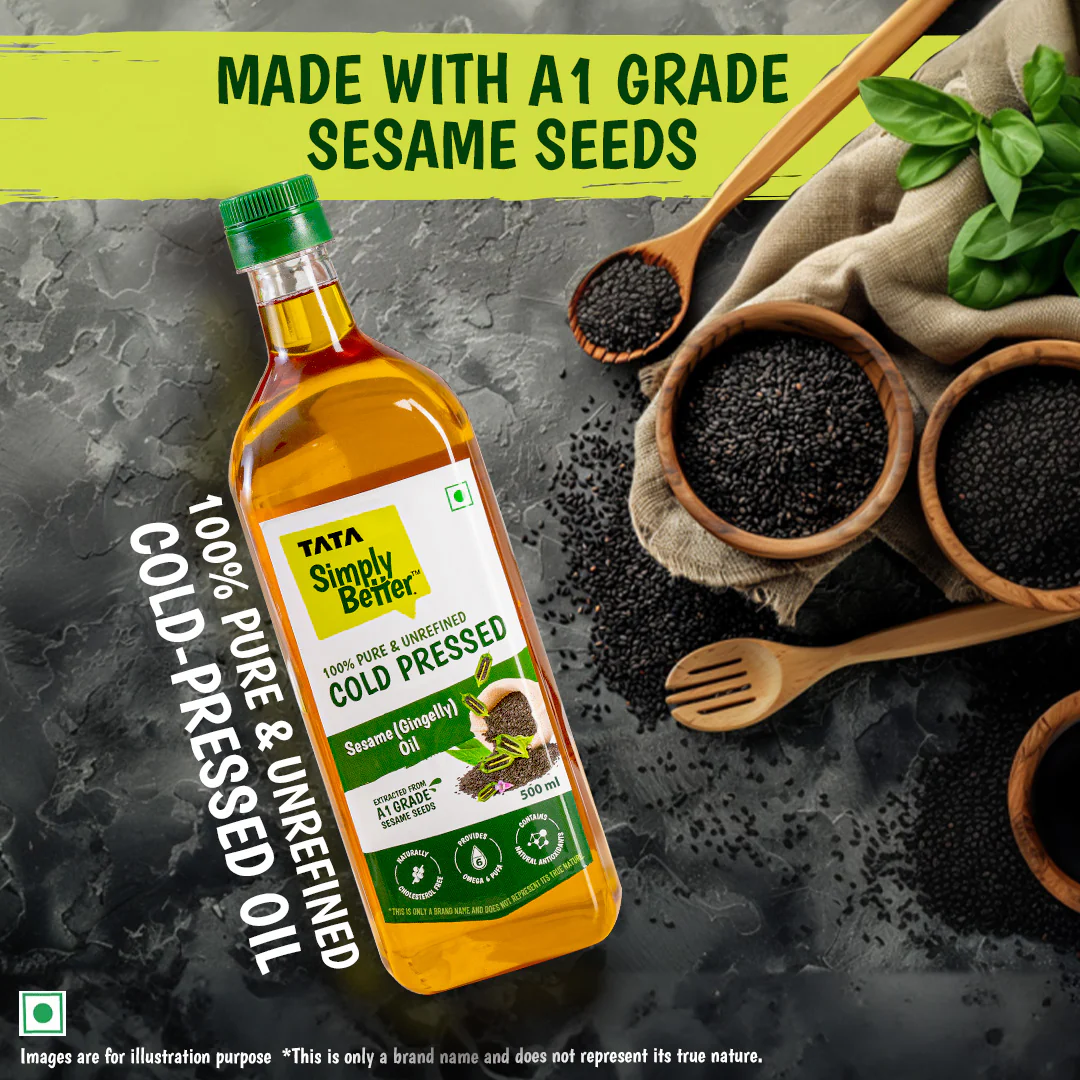 Tata Simply Better Sesame (Gingelly) Oil 500ml | 100% Pure, Unrefined & Cold-pressed | Hexane-Free - Image 4