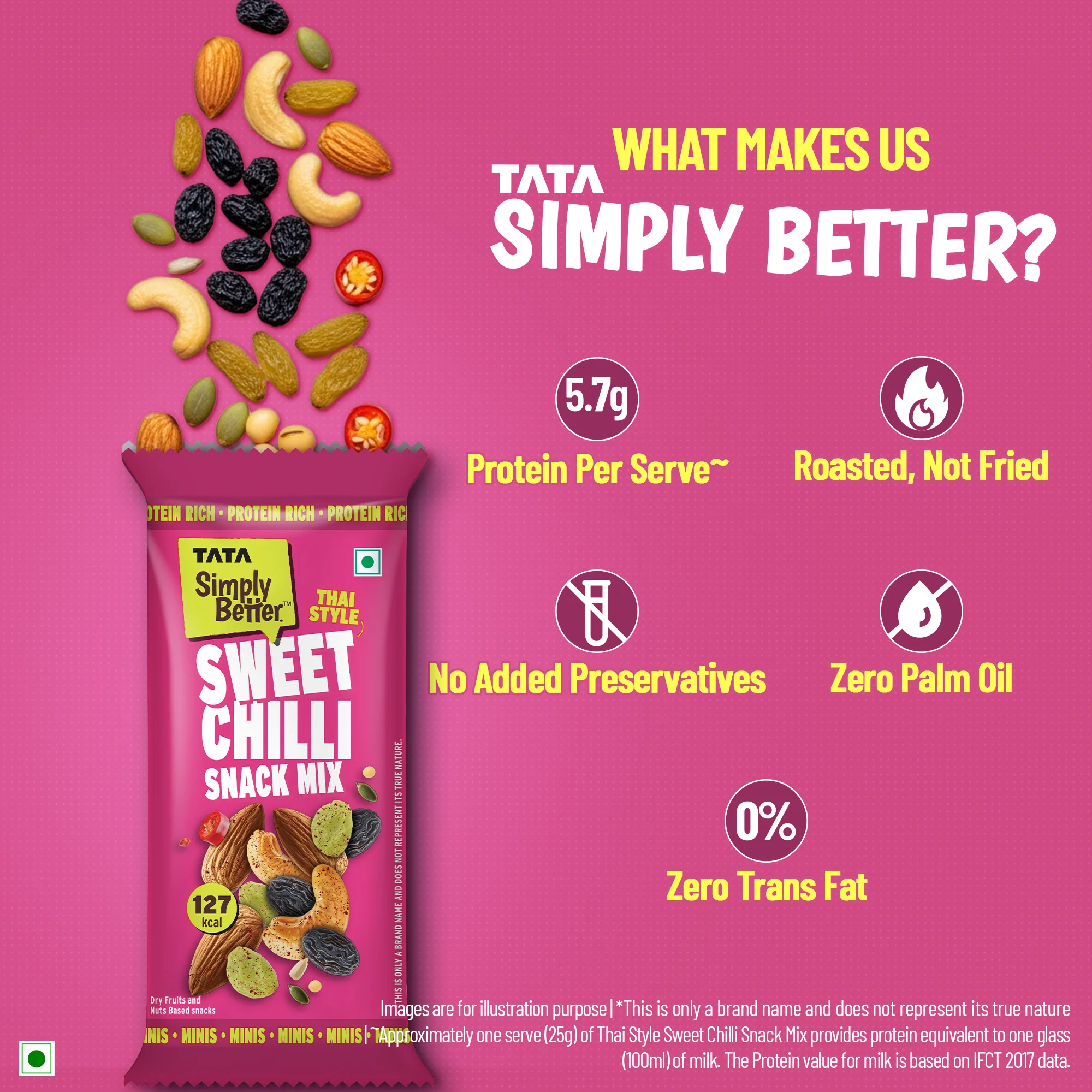 Tata Simply Better Sweet Chilli Trail Mix 25g x Pack of 6 - 150g - Image 5