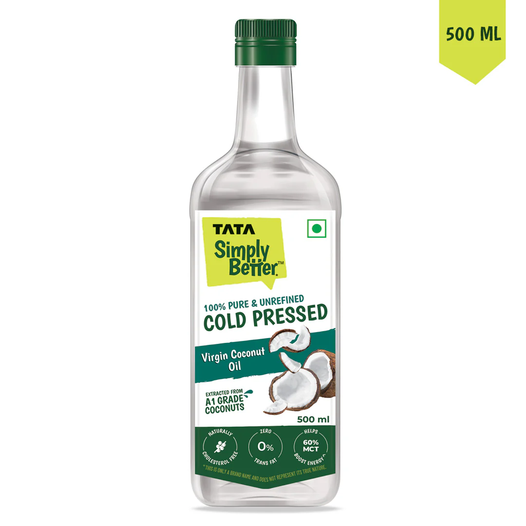 Tata Simply Better Virgin Coconut Oil 500 ml | 100% Pure, Unrefined & Cold-pressed | Hexane-Free - Image 3