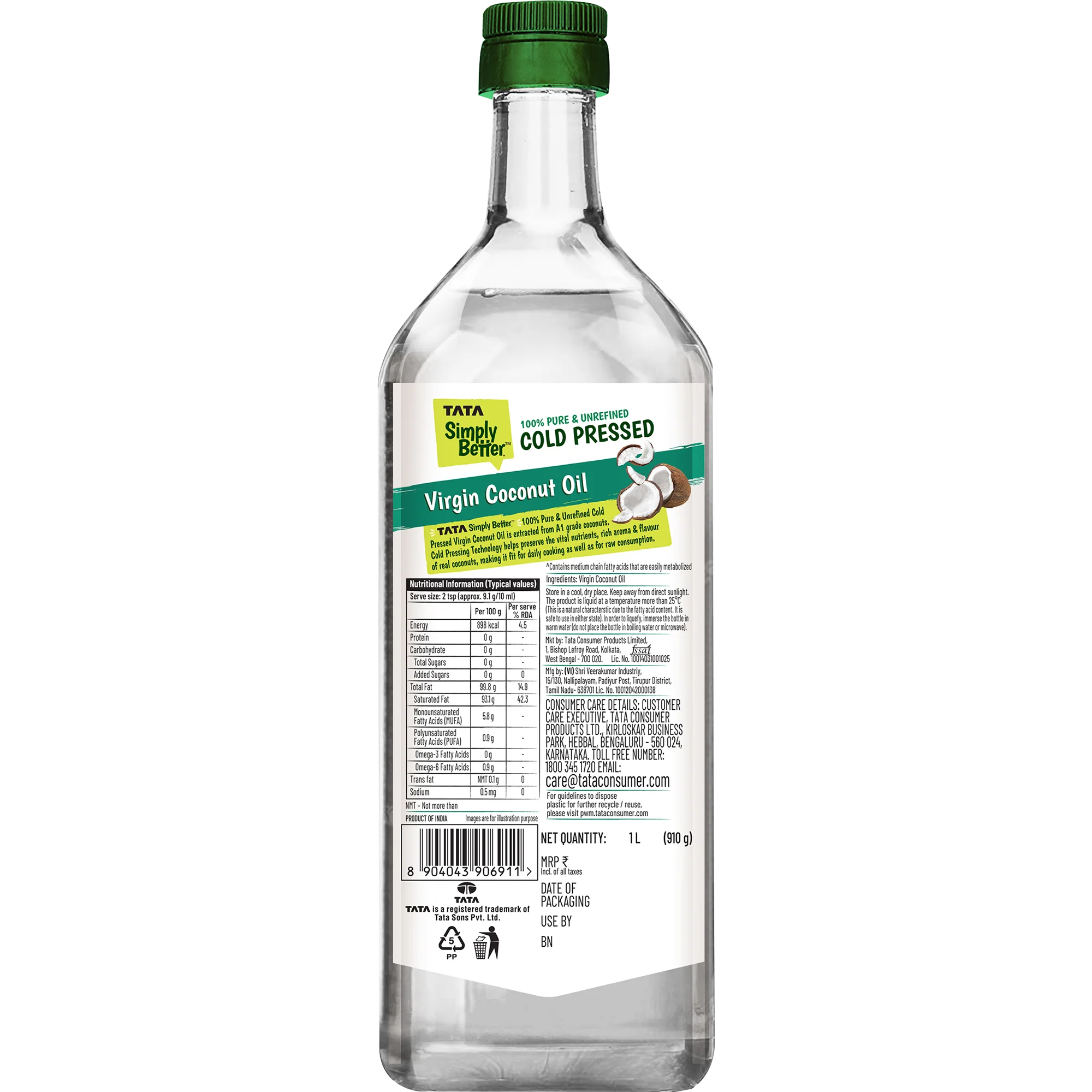 Tata Simply Better Virgin Coconut Oil 1L | 100% Pure, Unrefined & Cold-pressed | Hexane-Free - Image 13