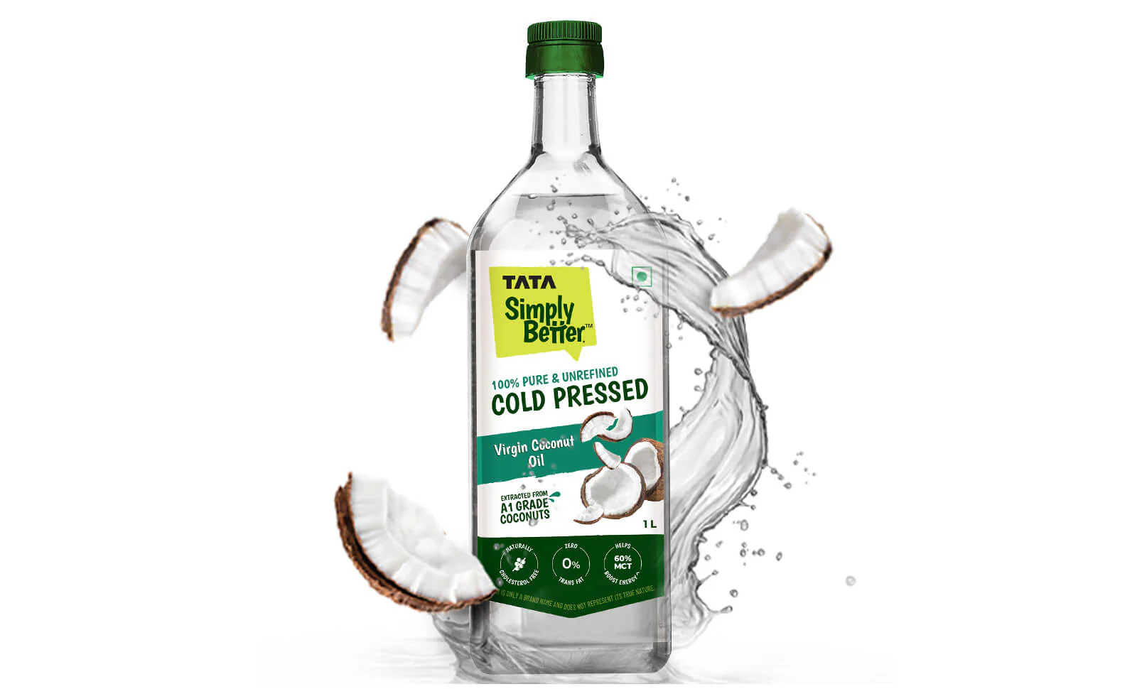 Tata Simply Better Virgin Coconut Oil 1L | 100% Pure, Unrefined & Cold-pressed | Hexane-Free - Image 3