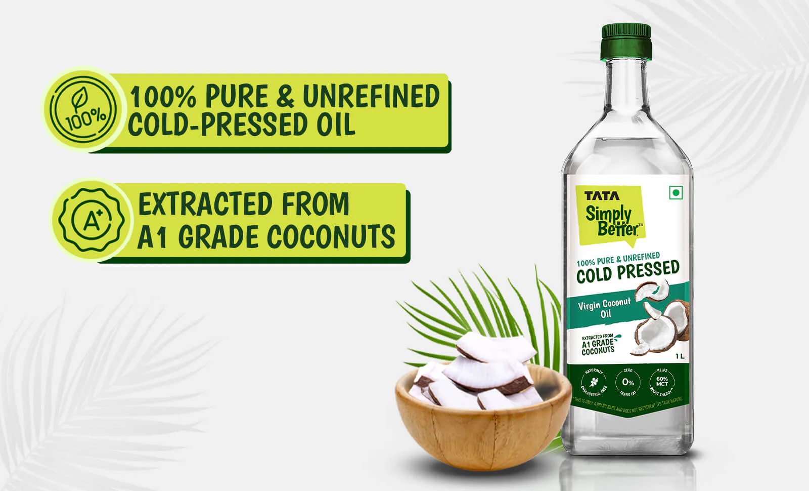 Tata Simply Better Virgin Coconut Oil 1L | 100% Pure, Unrefined & Cold-pressed | Hexane-Free - Image 5